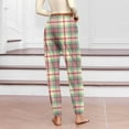 thumbnail image 5 of Ecqkame Women's Pajama Pants Plaid Printing Lounge Comfy Pant Casual Loose Straight Everyday Trousers with Drawstring Pockets Pink S, 5 of 6