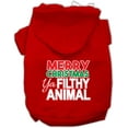 thumbnail image 3 of Christmas Pet Dog  Cat Hoodie Screen Printed, "Merry Christmas Ya Filthy Animal", 3 of 11