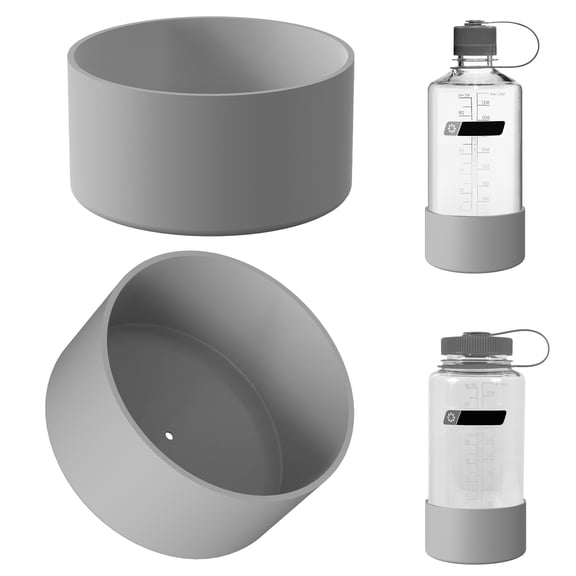 Linkidea 2 Pack Water Bottle Boot Compatible with Nalgene Sustain Wide Mouth 32oz/48oz, Narrow Mouth 32oz, Silicone Anti-Slip Bottle Bottom Bumper Protector (Grey)