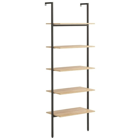 

vidaXL 5-Tier Leaning Shelf Black 25.2 x13.8 x72.8