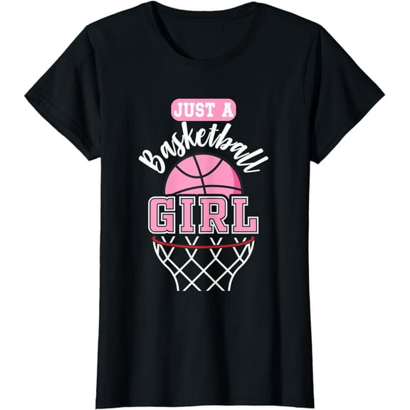 Cute Just a Basketball Girl Basketball Shirt For Girls Retro Funny Creative Graphic T-Shirt