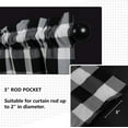 thumbnail image 3 of LUCKUP Farmhouse Kitchen Curtains Buffalo Plaid - Swag Curtains for Windows Light Filtering Rod Pocket Thermal Insulated or Home Bedroom Cafe Decor Window Treatments, 27 W x 36 H-2 Pcs, Black, 3 of 7