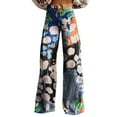 thumbnail image 2 of IDALL Baggy Jeans High Waisted Jeans Women's Vintage Flower Print Casual Wide Leg Pants Barrel Jeans Women Boyfriend Jeans Black 2 XL, 2 of 4