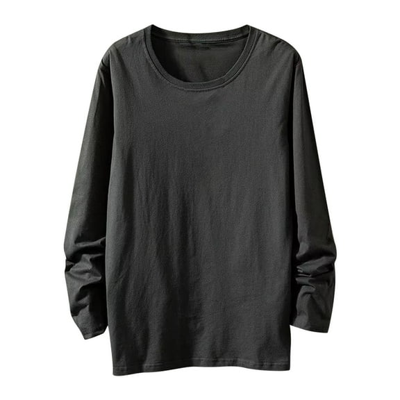 SHTXOZHI Men Pullover Sweatshirts Long Sleeve Solid Color Crewneck Shirts Fall Casual Tops