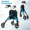 thumbnail image 3 of Gymax Walker for Seniors Foldable Rollator Walker w/ Lightweight Aluminum Frame Blue, 3 of 9