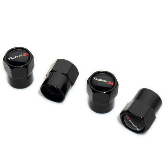 4pcs Hex Type-S Sport Car Wheels Tire Air Valve Caps Stem Dust Cover Decor Black