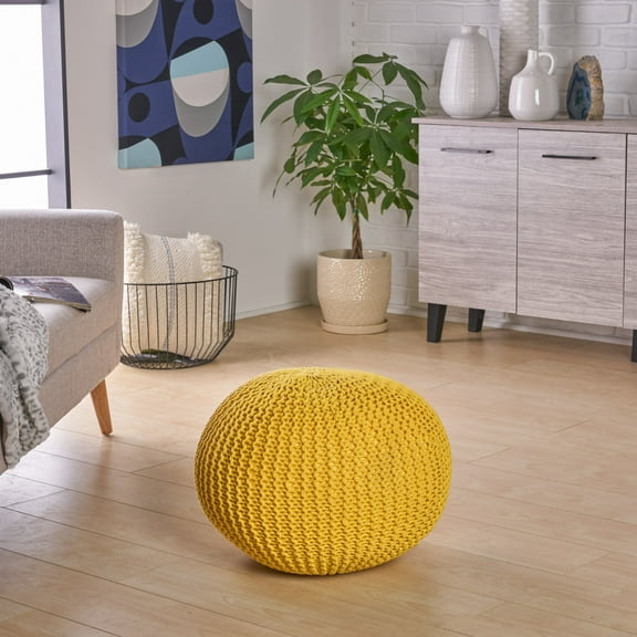 Belle Knitted Cotton Pouf