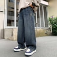 thumbnail image 5 of JUMEYU Baggy Jeans for Boys Kids Big Kid Casual Jeans Elastic Denim Pants Size 9-10 (Blue,9-10 Years), 5 of 7