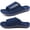 Fluff Darkblue, variant on Mens House Slippers Adjustable Straps Orthotic Plantar Fasciitis Open Toe Slides Sandals with Comfy Arch Support Slippers for man Slip-on Indoor Outdoor Rubber Sole Darkblue Size 15