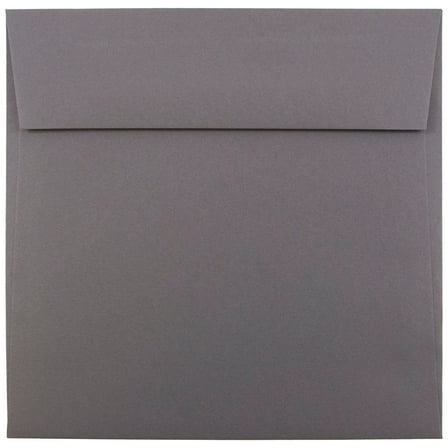 JAM Paper 6.5 x 6.5 Square Envelopes, Dark Gray, 25/Pack