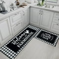 thumbnail image 3 of Farmhouse Kitchen Rugs and Mats Non Skid Washable Set of 2, Buffalo Grid Kitchen Mats for Floor, Rooster Sweet Home Kitchen Runner Rug, Black White Kitchen Decor, 3 of 6