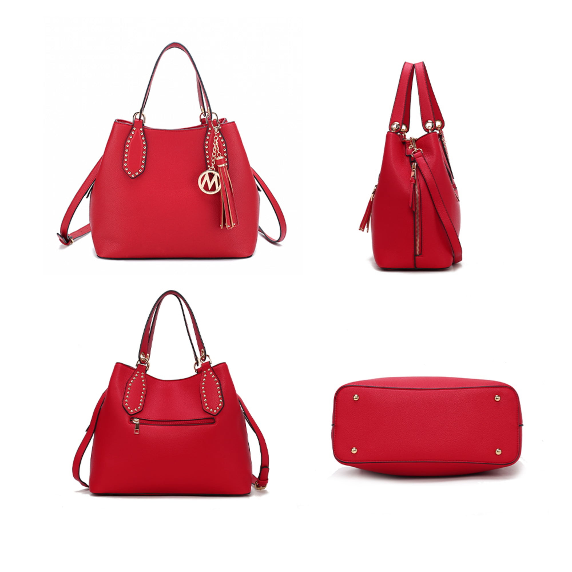 MKF Collection Lana Vegan Leather Women's Hobo Bag, Trendy Shoulder Purse Handbag by Mia K - White