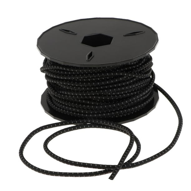 Cuerda elástica de goma Flexible para trabajo pesado de 3mm, cuerda elástica, cuerda elástica Negro kusrkot Cordón de choque elástico