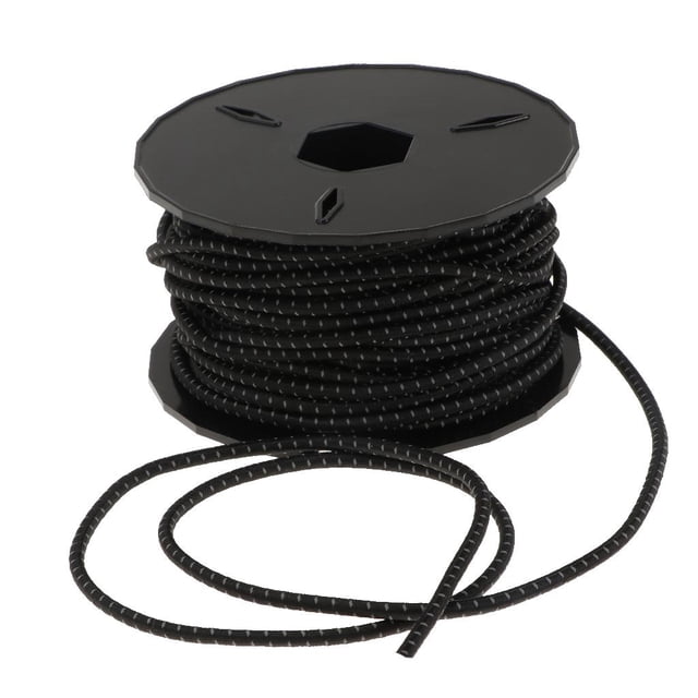 Cuerdas Elásticas de Choque de 3 mm Correas para Acampar al Aire Libre de Negro Zulema Cordón de choque elástico