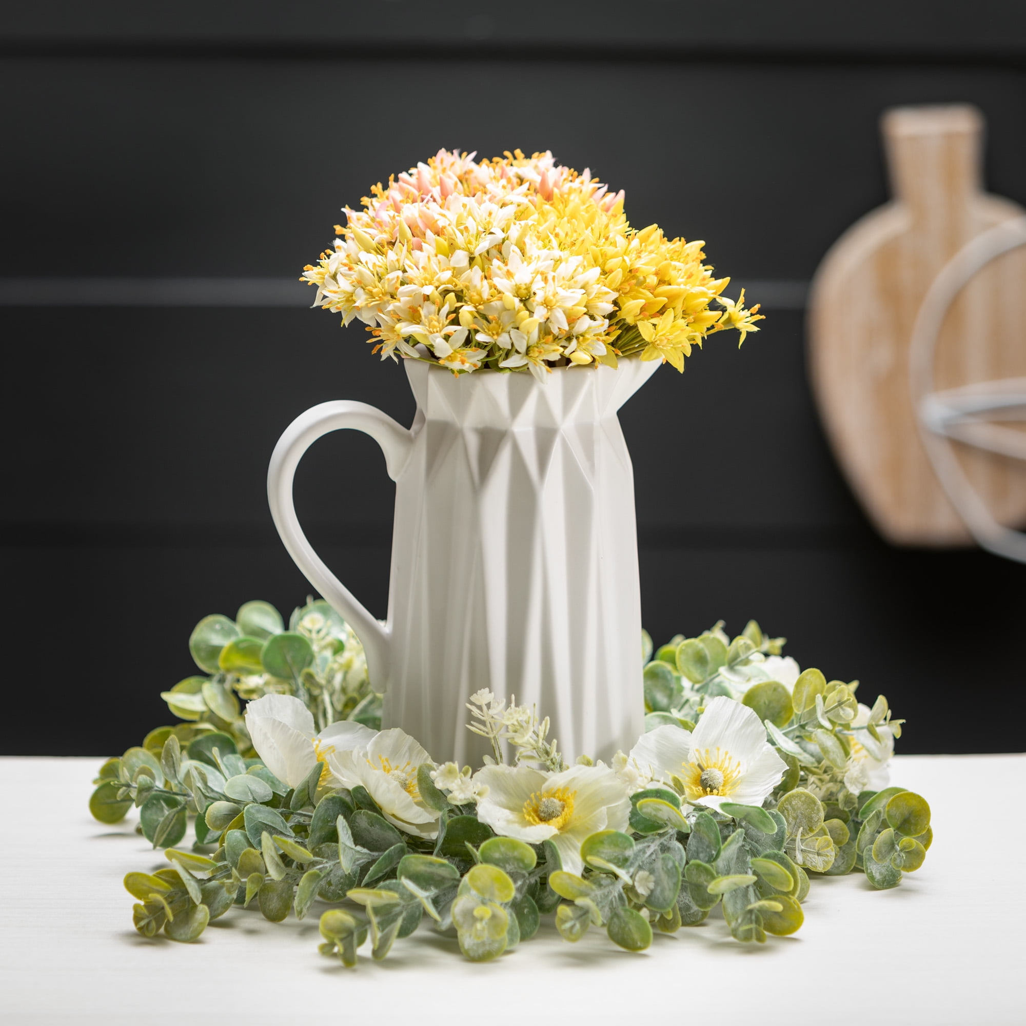Sullivans Origami Pitcher Vase 9"H White