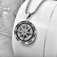 thumbnail image 3 of TANGPOET 925 Sterling Silver Compass Necklace Gifts for Men, Black, 3 of 5