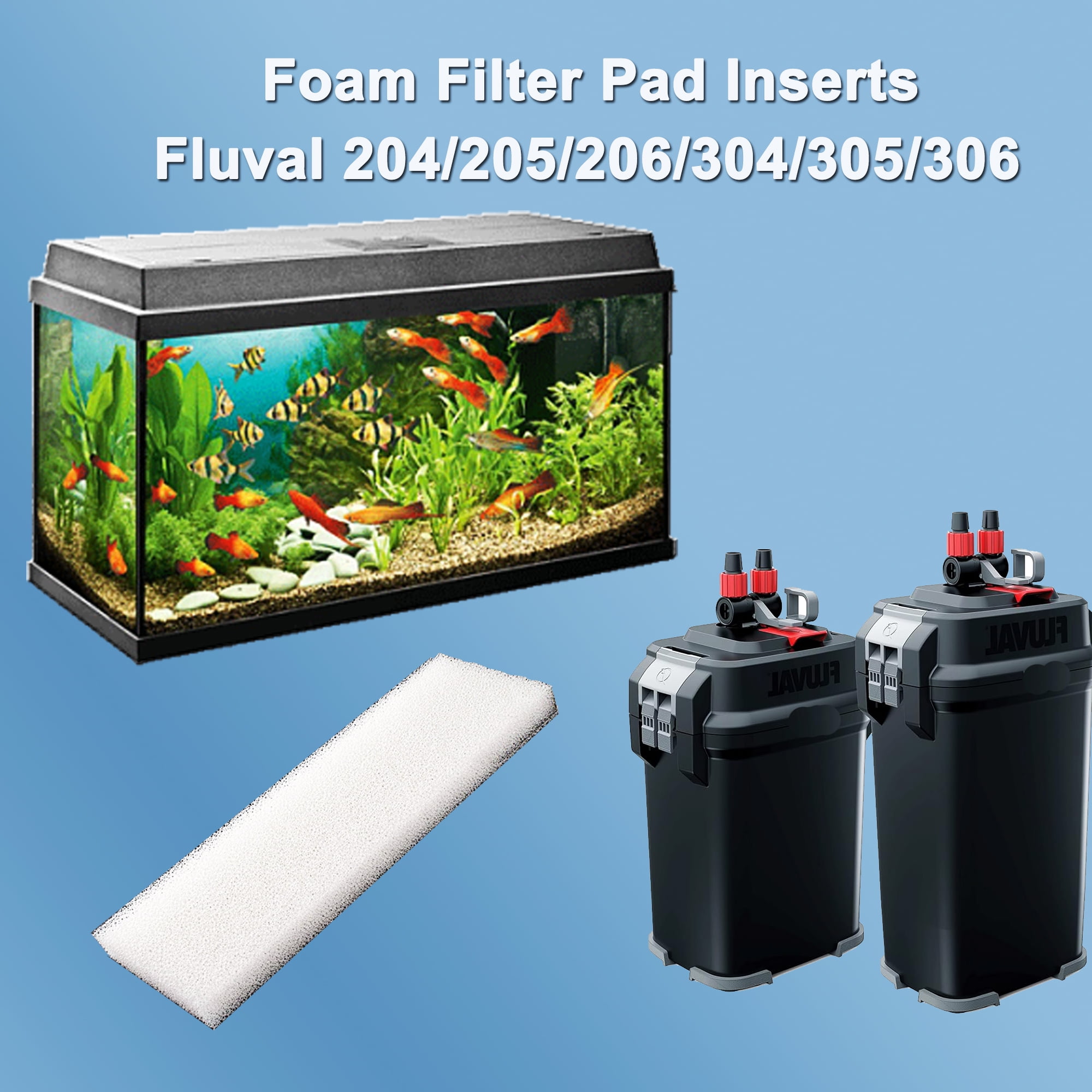 Qzbhct 16 Pcs Foam Filter Pads for Fluval 204 205 206 304 305 306 Canister Filter Aquarium Bio Sponge