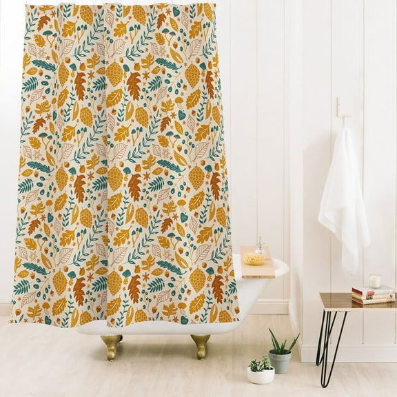 Society6 Lathe & Quill Autumn Foliage Shower Curtain 71" x 74"