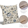 thumbnail image 3 of Chinoiserie Pillow Covers 16x16 Inch Set of 2 Blue Grey Vintage Farmhouse Floral Pattern Print Decorative Throw Pillowcases Antique Seasonal Flower Outdoor Cushion Cases Decor for Sofa Couch Bed, 3 of 6