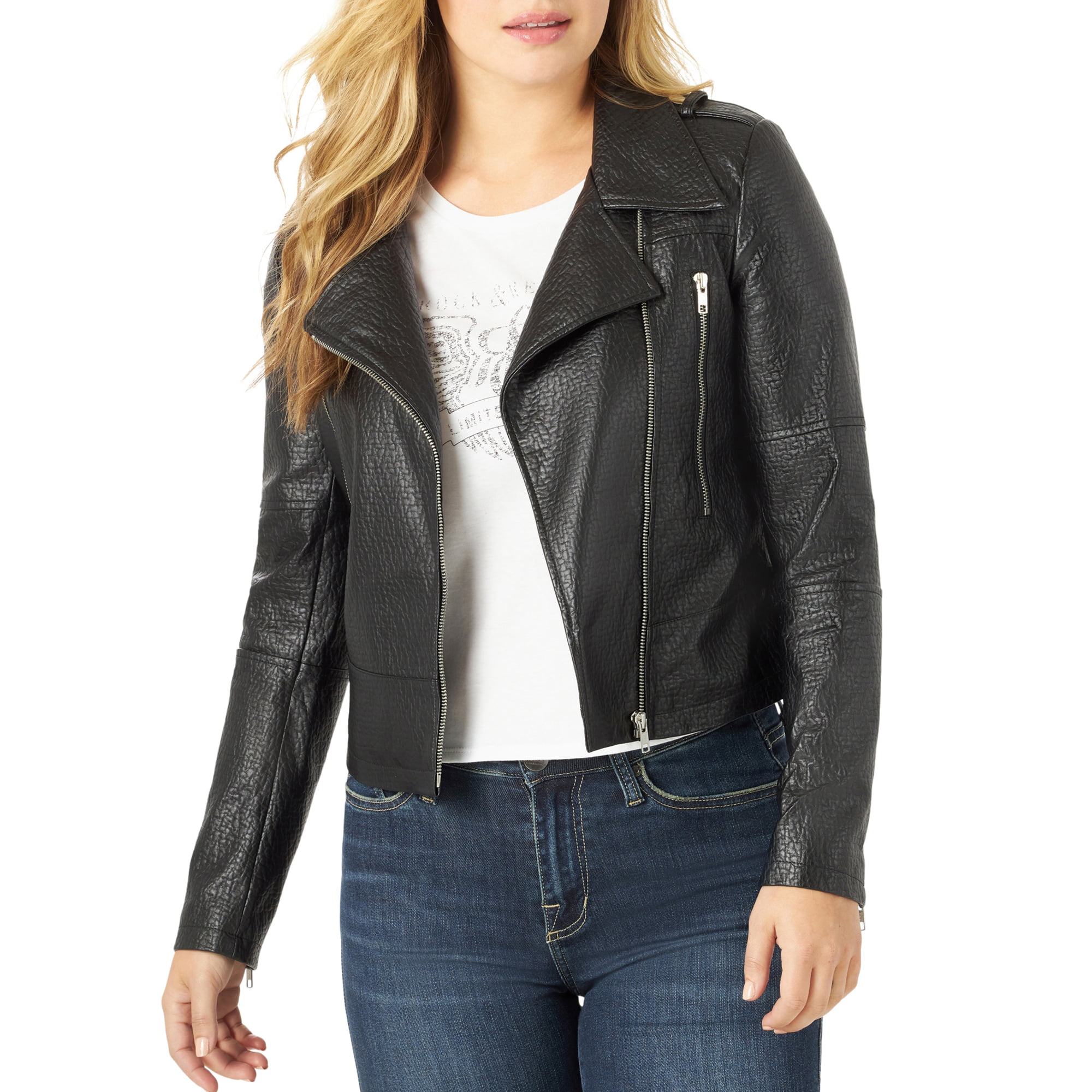 Rock & Republic Womens Classic Faux Leather Jacket