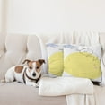 thumbnail image 4 of Ambesonne Moon Throw Pillow Cover 2 Pack, Doodle Sylte Cartoon Bunny, 16", Yellow Pink Blue, 4 of 5