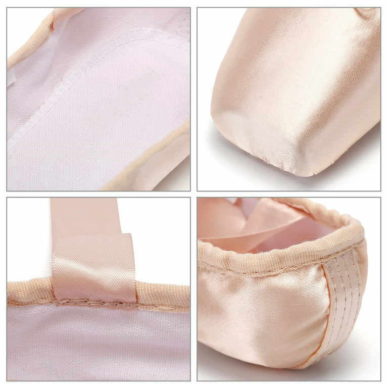 Professional Ballet Pointe Shoes Canvas Satin Pink Black Red