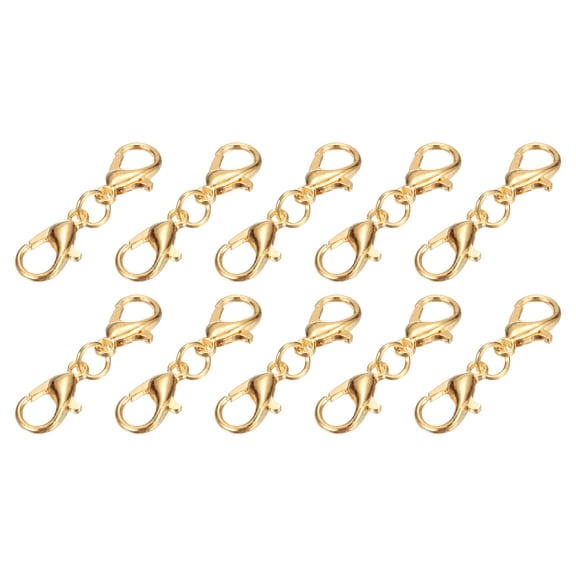 Bracelet Extender, 10Pcs - Double Lobster Claw Clasps Necklace Extenders, Connector Extension Clasp and Closure for DIY Making Jewelry Chain (25mm/0.98", Light Gold)