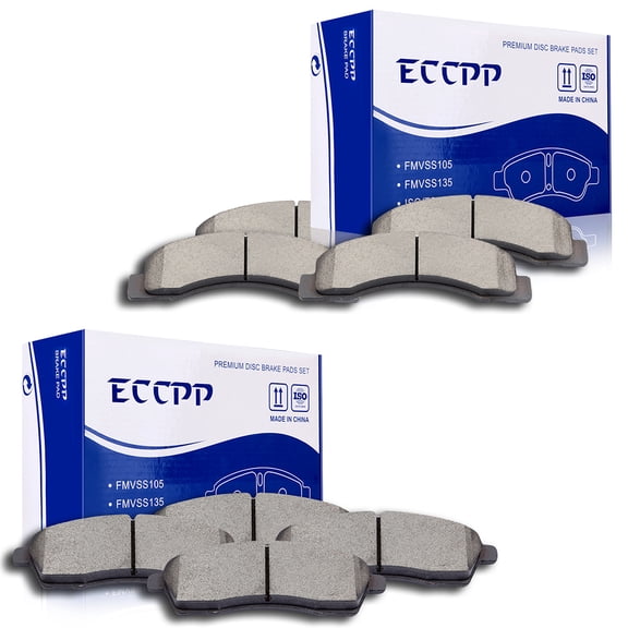 ECCPP 8PCS Ceramic Brake Pads Fits 2000-2003 for Ford Excursion 7.3L 1999-2004 for Ford F-250 Super Duty 5.4L Front Rear Left and Right