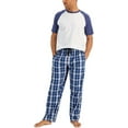 thumbnail image 2 of Hanes Men's Cotton Woven Pajama Pant, Blue Plaid, Small, 2 of 4