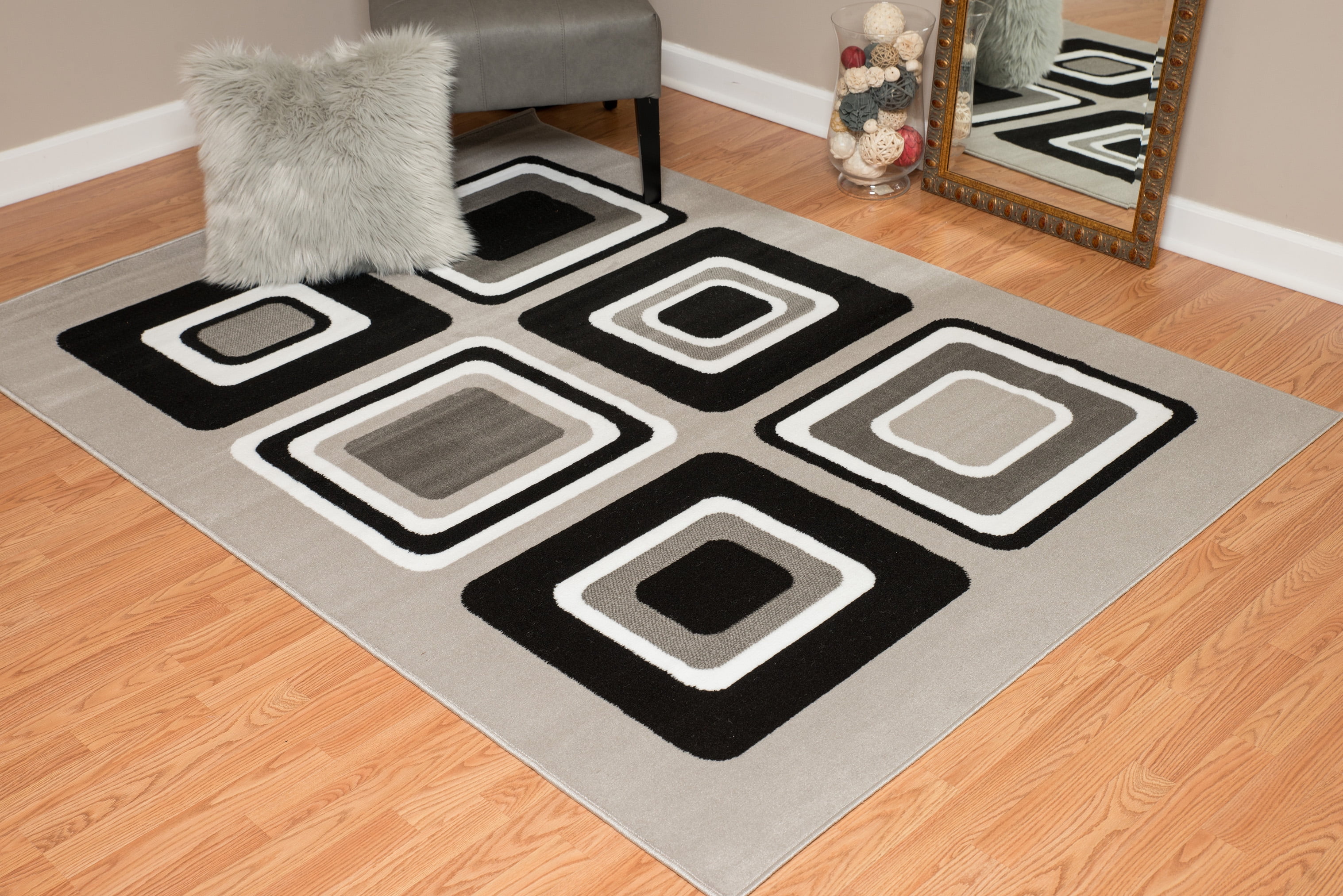 United Weavers Plaza Florence Runner Rug, Geometric Pattern, Silver, 2'3 X 7'2"