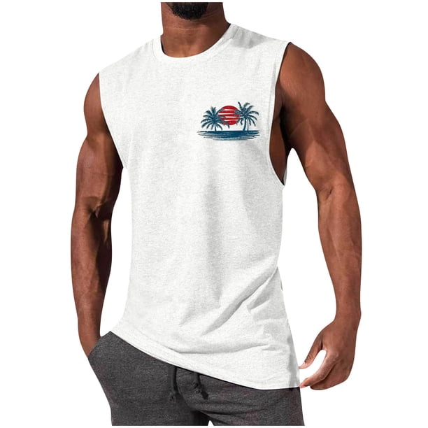 Pullover de Moda Casual para Hombres Cuello Redondo sin Mangas Suelto Primavera Y Verano