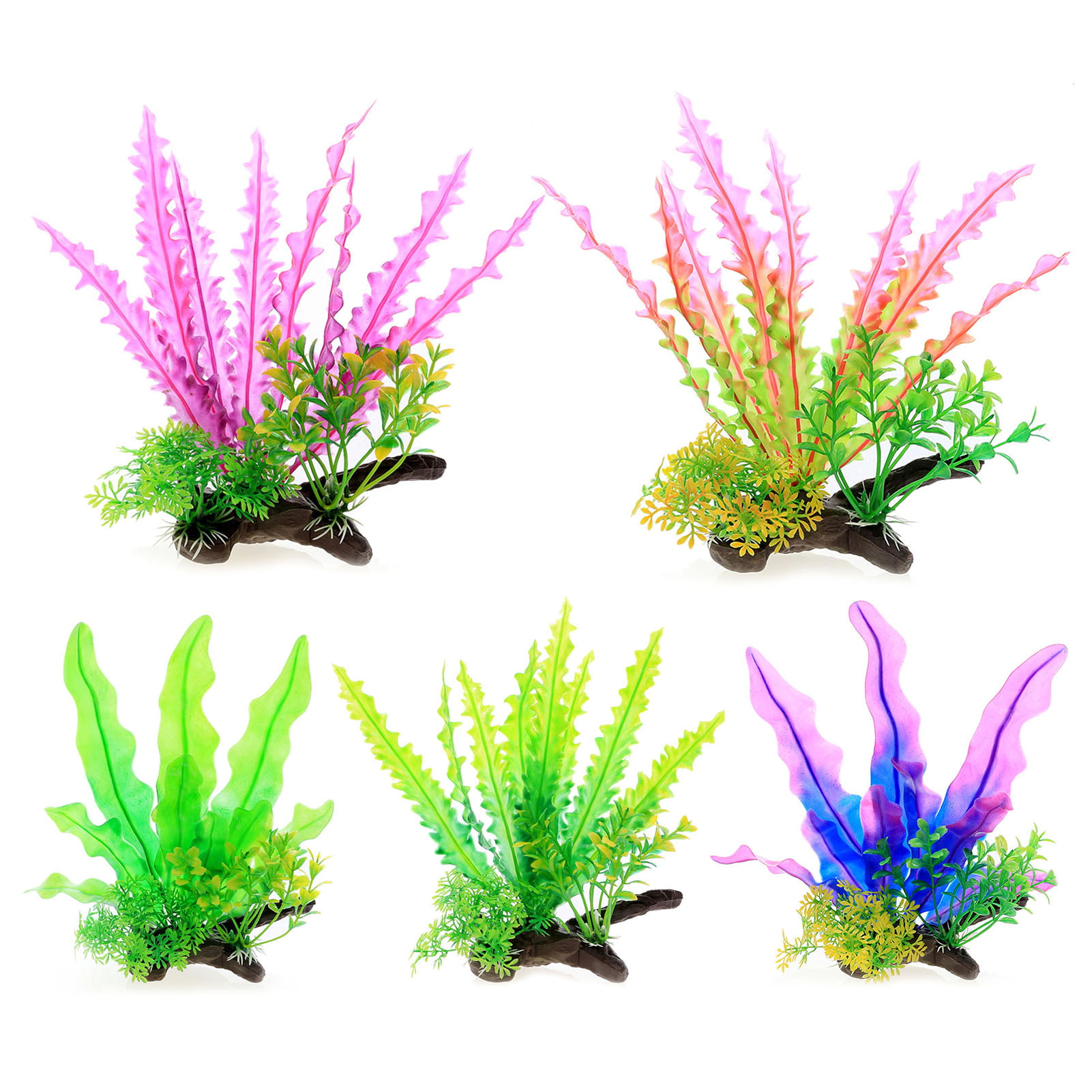 XWQ 22cm Fish Tank Plant Vivid Vibrant Color PVC Fake Seaweed Aquarium  Decoration for Underwater 