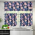 thumbnail image 3 of Colorful Hibiscu Kitchen Curtains Window Curtains Valance and Tier Set Modern Rod Pocket Short Tier Curtain for Bathroom Small Cafe Curtains for Decor Kitchen Window Curtains Over Sink, 3 of 5