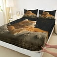 thumbnail image 3 of Manfei Cartoon Kitten Bed Sheets for Teen, Cute Animal Lover King Sheets, Mystic Stars Galaxy Sheet Set, Breathable Home Decor, 4 Pieces, 3 of 7