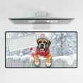 thumbnail image 4 of Playful Boxer Welcomes Winter Snowy Day with Cardinal Bird Desk Mat Full Keyboard Mouse Pad Boxers Dog Lover Gifts Idea Large Mousepad - 2017, 4 of 5