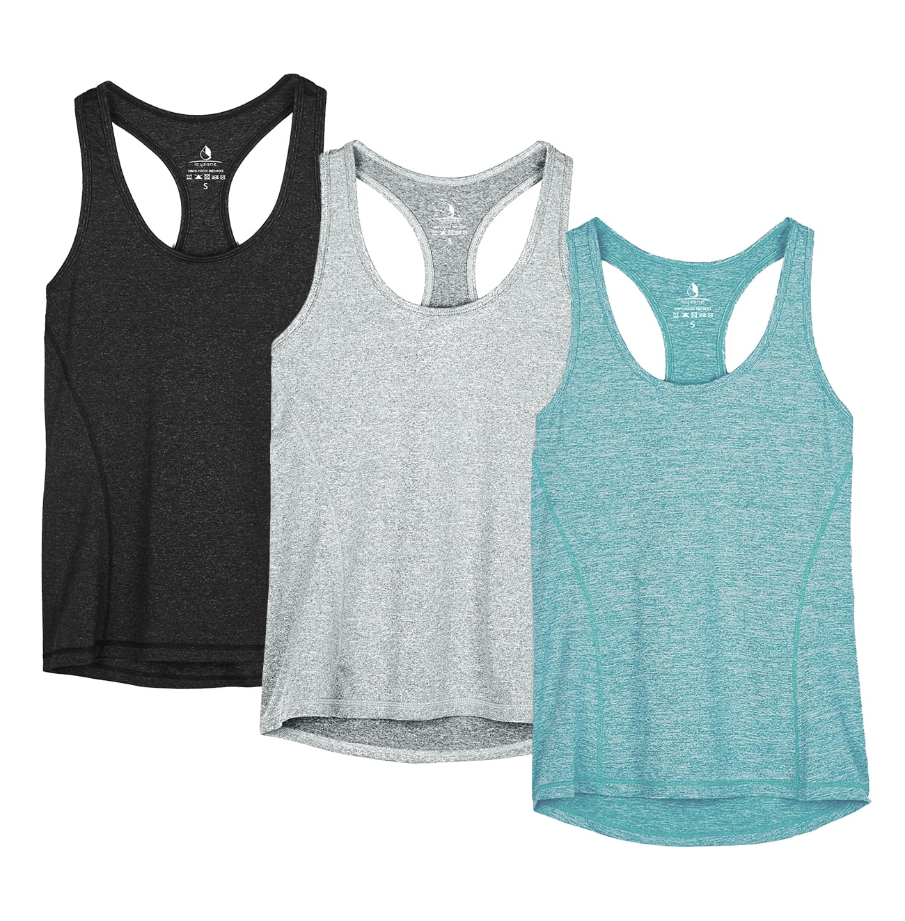 icyzone Workout Tank Tops for Women T-Back Running Tank Top Pack of 2 Athletic Yoga Tops 
