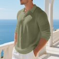 thumbnail image 5 of Linen Polo Shirts for Men Long Sleeve Button Polo Casual Collared Work Pullover Lightweight Breathable Sweatshirts, Fall Stylish Clothes for Daily Wear, 5 of 7