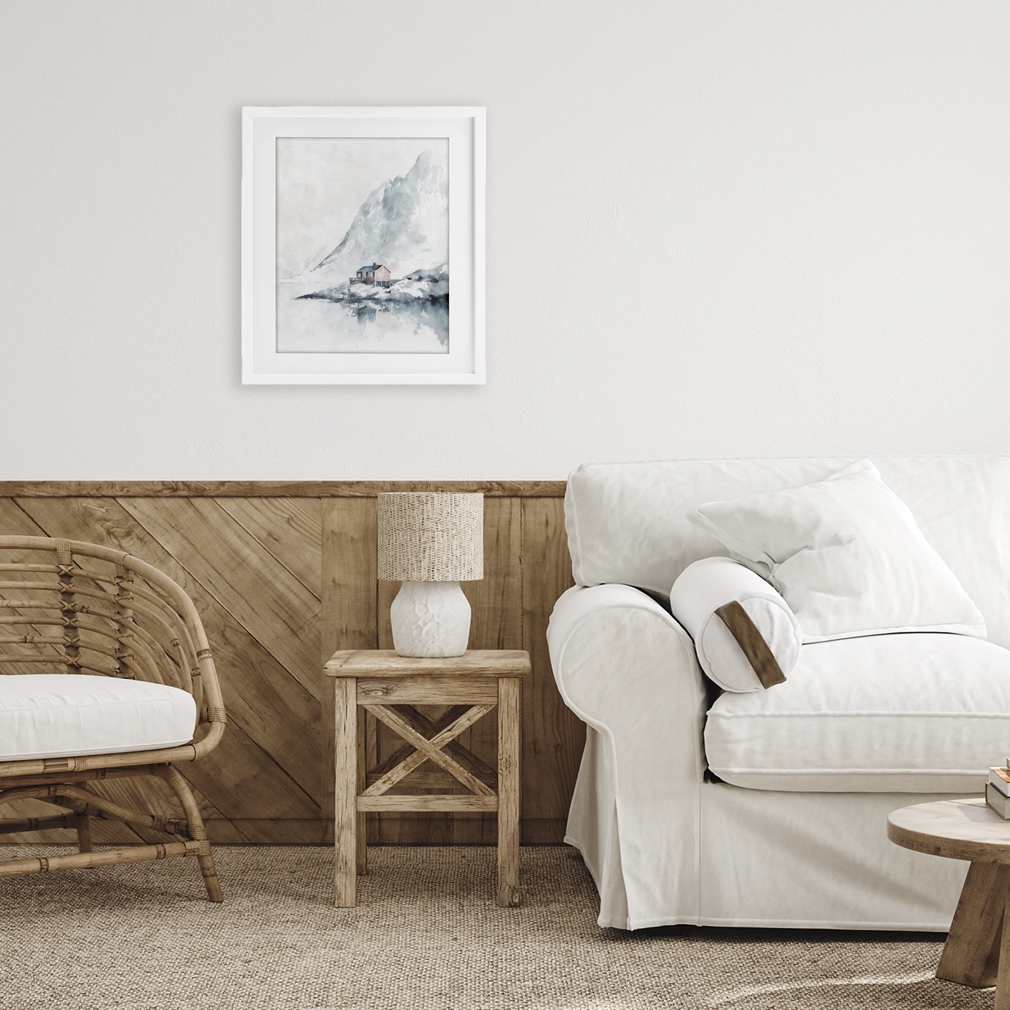 Stupell Industries Snow Shelter Watercolor White Framed Print Under Glass, design by Svetlana Aleynikova