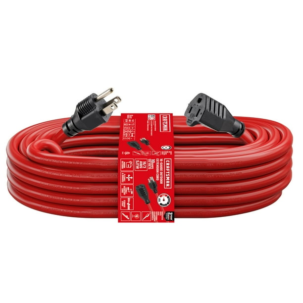 Cable de extensión CRAFTSMAN, 75 pies/23 m, impermeable 16/3 SJTW 10A/1250 W