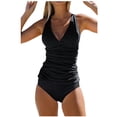 thumbnail image 1 of MKLEKYY Trajes De Baños Women'S Two Piece Bikini Swimsuit Sexy Neck Swimwear With High Waist Bottoms, 1 of 3