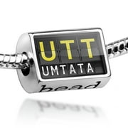 Bead UTT Airport Code for Umtata Charm Fits All European Bracelets
