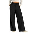 thumbnail image 5 of GTEYOIJN Ladies' Casual Pants Uniform Pants for Boys Wide Leg Sweatpants Women Baggy Elastic High Waisted Pants Loose Fit Pull On Track Flare Trouser, 5 of 6