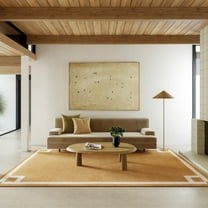 Rugs USA Grace Bordered Wool Area Rug, 3' x 5', Grace Golden Yellow