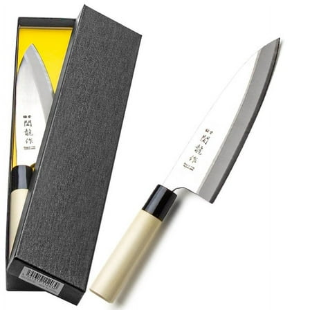 Sekiryu Deba Cooking Knife Stainless Steel with Wood Handle 11.5 inch Length (Blade: 6.5 inch) SR165/D for Fish Bones and Meats Made in Japan