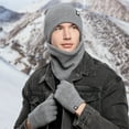 thumbnail image 3 of Gorro de invierno, bufanda, guantes con pantalla táctil, conjunto para hombres y mujeres, guantes de gorro, 3 of 5