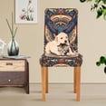 thumbnail image 4 of Yayeee 2 Pack Dining Chair Covers Stretch Parson Chairs Slipcovers Seat Protector, Blue Geometric Eagle, 4 of 6