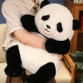thumbnail image 3 of GvuoFny Cute Panda Stuffed Animal – 10"/14"/20" Soft Plush Sitting Panda Toy, Weighted Bottom Huggable Pillow Gift for Panda Lovers, 3 of 6