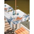 thumbnail image 2 of Outdoor Tablecloths with Umbrella Hole & Zipper, Orange Blue Starfish Coastal 54x54 Inch Square Tablecloths, Nautical Beach Eucalyptus Waterproof Table Cloth, Patio/Pool/Picnic Table Covers, 2 of 8