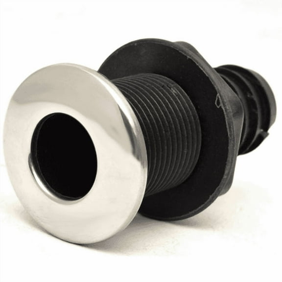 Boat Thru Hull Fitting | 1 1/8 Inch Barbed Black Plastic