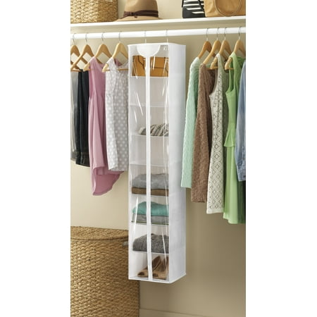 2 Sweater Storage Bags - Whitmor Crystal Clear Zippered Hanging Sweater Bag - White
